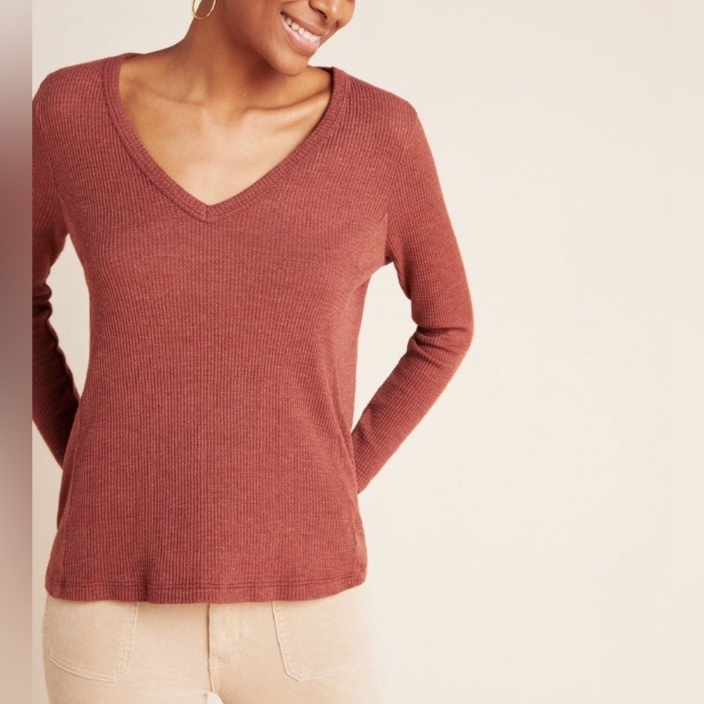 Anthropologie T.La Vicky Thermal Waffle Tunic